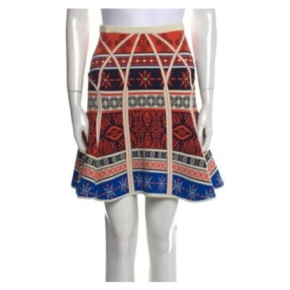 Diane Von Furstenberg Samara Desert Bands Printed Skirt Size Petite - Picture 13 of 15